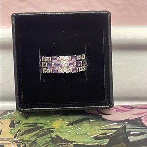 Elegant Purple and Silver Women's Ring size 7